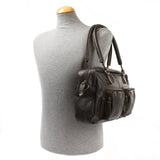 B-Ware Schultertasche Handtasche Henkeltasche Damen Leder dunkelbraun LE0046