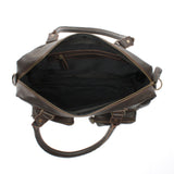 B-Ware Schultertasche Handtasche Henkeltasche Damen Leder dunkelbraun LE0046