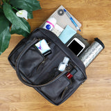 B-Ware Schultertasche Handtasche Henkeltasche Damen Leder dunkelbraun LE0046