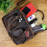 Schultertasche Handtasche Henkeltasche Damen Leder schlamm LE0046