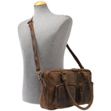 Schultertasche Handtasche Henkeltasche Damen Leder schlamm LE0046