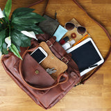 Schultertasche Henkeltasche Damentasche Handtasche Leder braun LE0050