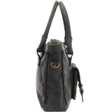 Schultertasche Henkeltasche Damentasche Handtasche Leder grau LE0050