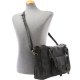 Schultertasche Henkeltasche Damentasche Handtasche Leder grau LE0050