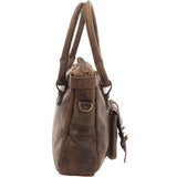 Schultertasche Henkeltasche Damentasche Handtasche Leder schlamm LE0050