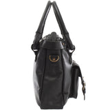 Schultertasche Henkeltasche Damentasche Handtasche Leder schwarz LE0050