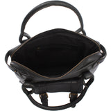 Schultertasche Henkeltasche Damentasche Handtasche Leder schwarz LE0050
