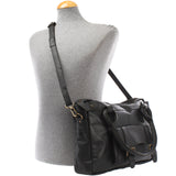 Schultertasche Henkeltasche Damentasche Handtasche Leder schwarz LE0050