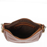 Schultertasche Henkeltasche Damentasche Leder braun LE0063