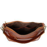 Schultertasche Henkeltasche Damentasche Leder braun LE0063