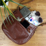 Schultertasche Henkeltasche Damentasche Leder braun LE0063