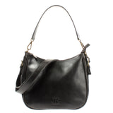 Schultertasche Handtasche Damentasche Leder schwarz LE0063