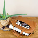 große Schultertasche Henkeltasche Shopper DIN A4 Handtasche Damen Leder cognac LE0059