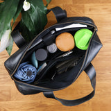 große Schultertasche Henkeltasche Shopper DIN A4 Handtasche Damen Leder schwarz LE0059