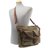 Schultertasche Umhängetasche Ledertasche Veloursleder grün LE0039