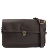 kleine Damentasche Umhängetasche Leder dunkelbraun LE3044