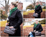 kleine Damentasche Umhängetasche Leder dunkelbraun LE3044