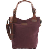 Schultertasche Umhängetasche Henkeltasche Shopper Damentasche Canvas Leder bordeaux LE0054