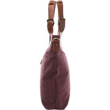 Schultertasche Umhängetasche Henkeltasche Shopper Damentasche Canvas Leder bordeaux LE0054