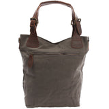Schultertasche Umhängetasche Henkeltasche Shopper Damentasche Canvas Leder grau LE0054