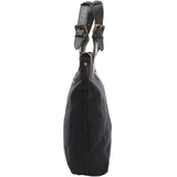 Schultertasche Umhängetasche Henkeltasche Shopper Damentasche Canvas Leder schwarz LE0054