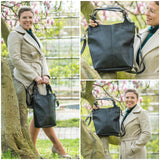 Umhängetasche Schultertasche Henkeltasche Damentasche Leder schwarz LE0054