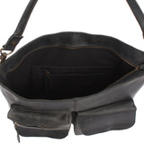 Schultertasche Umhängetasche Ledertasche Leder grau LE0039