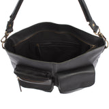 Schultertasche Umhängetasche Ledertasche Leder schwarz LE0039