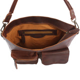 Schultertasche Umhängetasche Ledertasche Leder braun LE0039