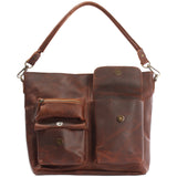 Schultertasche Umhängetasche Ledertasche Leder braun LE0039