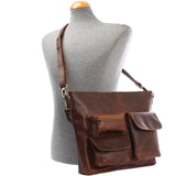 Schultertasche Umhängetasche Ledertasche Leder braun LE0039