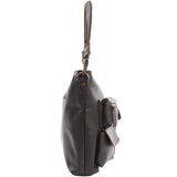 Schultertasche Umhängetasche Ledertasche Leder dunkelbraun LE0039