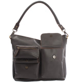 Schultertasche Umhängetasche Ledertasche Leder dunkelbraun LE0039