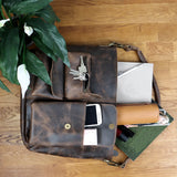 Schultertasche Umhängetasche Ledertasche Leder schlamm LE0039