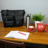 Schultertasche Umhängetasche Ledertasche Leder schwarz LE0039