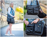 Schultertasche Umhängetasche Ledertasche Leder schwarz LE0039