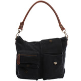 Schultertasche Umhängetasche Ledertasche Veloursleder anthrazit LE0039