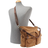Schultertasche Umhängetasche Ledertasche Veloursleder cognac LE0039