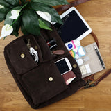 Schultertasche Umhängetasche Ledertasche Veloursleder dunkelbraun LE0039