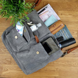 Schultertasche Umhängetasche Ledertasche Veloursleder grau LE0039