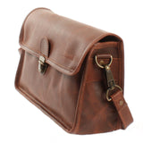 Schultertasche Umhängetasche Damen Leder gewachstes Rindsleder braun LE3044