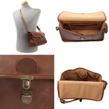 Schultertasche Umhängetasche Damen Leder gewachstes Rindsleder braun LE3044