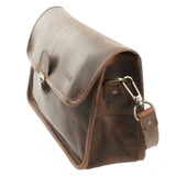 Schultertasche Umhängetasche Damen Leder gewachstes Rindsleder schlamm LE3044