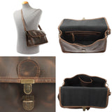 Schultertasche Umhängetasche Damen Leder gewachstes Rindsleder schlamm LE3044