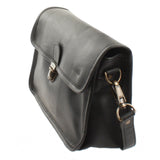 Schultertasche Umhängetasche Damen Leder gewachstes Rindsleder schwarz LE3044