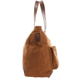 Shopper Beuteltasche Damentasche Canvas Leder cognac LE0040