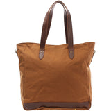 Shopper Beuteltasche Damentasche Canvas Leder cognac LE0040