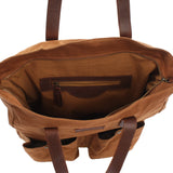 Shopper Beuteltasche Damentasche Canvas Leder cognac LE0040