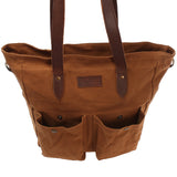 Shopper Beuteltasche Damentasche Canvas Leder cognac LE0040