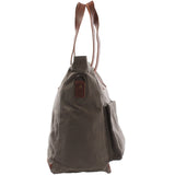 B-Ware Shopper Beuteltasche Damentasche Canvas Leder grau LE0040